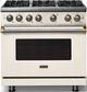 Viking® 5 Series 36" Pure White Pro Style Gas (LP) Range with Brushed Brass Trim-3