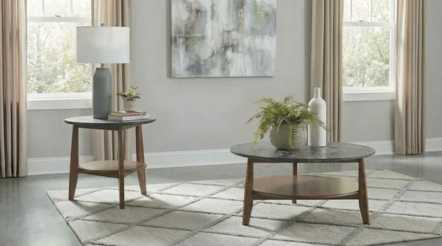 Coaster® Bradley 2-Piece Brown/Smokey Gray Coffee Table Set-1
