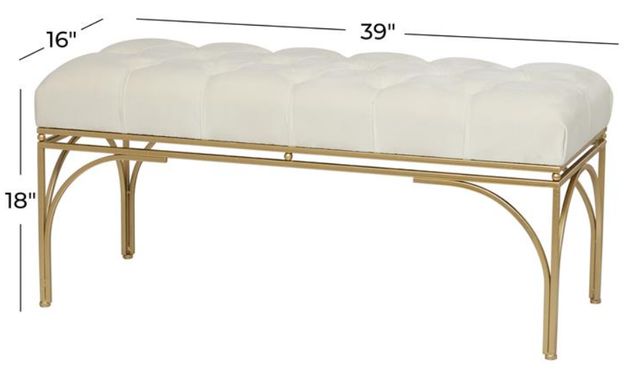 Deco Marche Gold/White 39" Bench-3