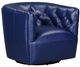 Leather Italia™ Cambria Mira Blue Swivel Chair-0