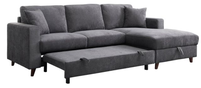 Mazin Furniture Jordan 2-Piece Dark Gray Right-Arm Facing Pullout Sleeper Sectional and Storage Chaise-2