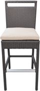 Armen Living Tropez Beige/Gray Fabric/Wicker Outdoor Bar Stool-3