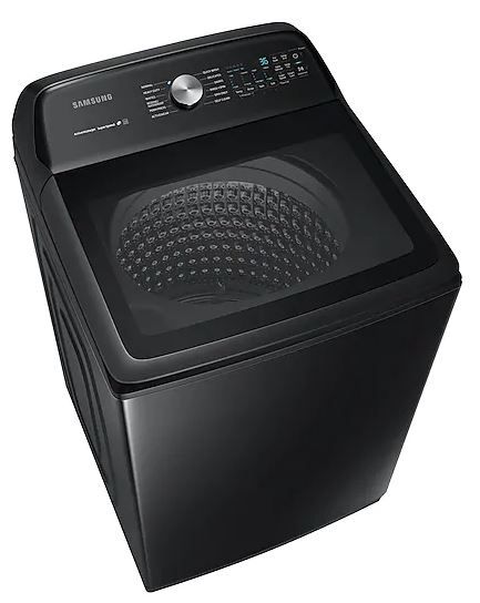 Samsung 5.0 Fingerprint Resistant Black Stainless Steel Top Load Washer-3