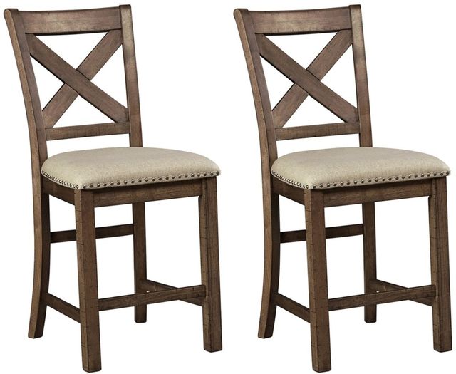 Signature Design by Ashley® Moriville 2-Piece Beige Bar Stool-0