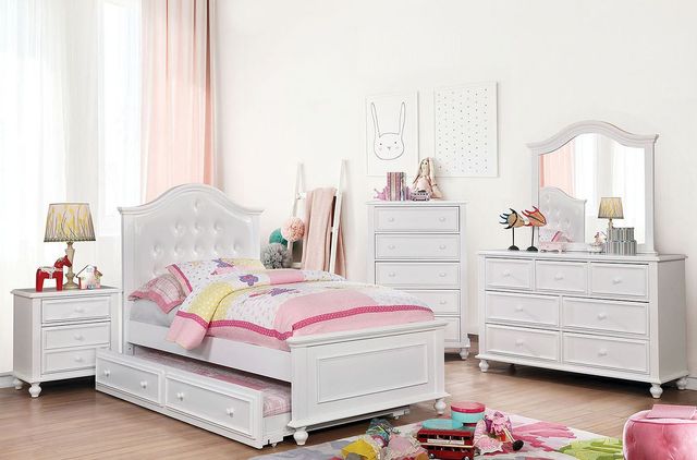 Furniture of America® Olivia White Twin Platform Youth Bed-1