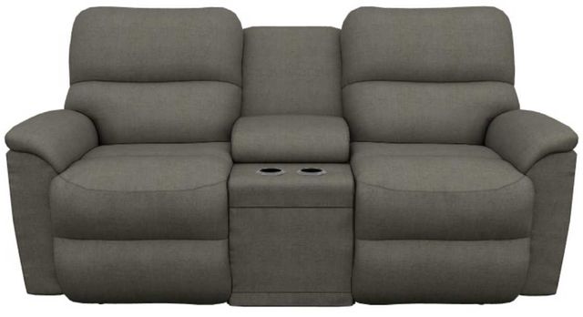 La-Z-Boy® Brooks Gray Power Reclining Loveseat with Headrest and Console-1