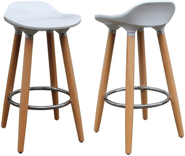 Worldwide Homefurnishings Inc. Trex 2-Piece Natural/White Counter Stool Set-0