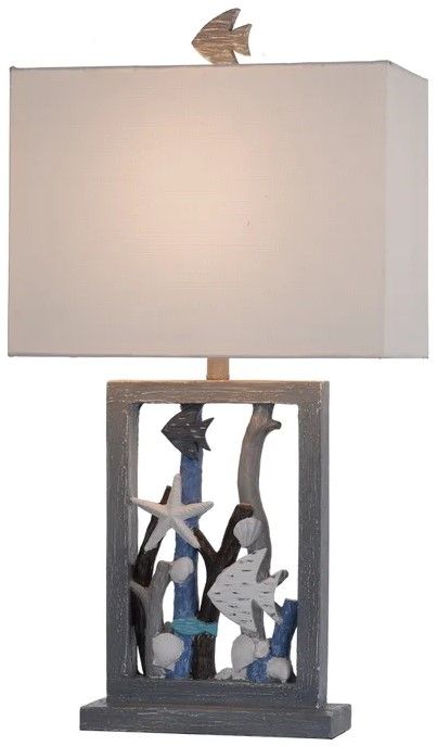 Stylecraft Serene Nautical Silver/White 32" Table Lamp-1