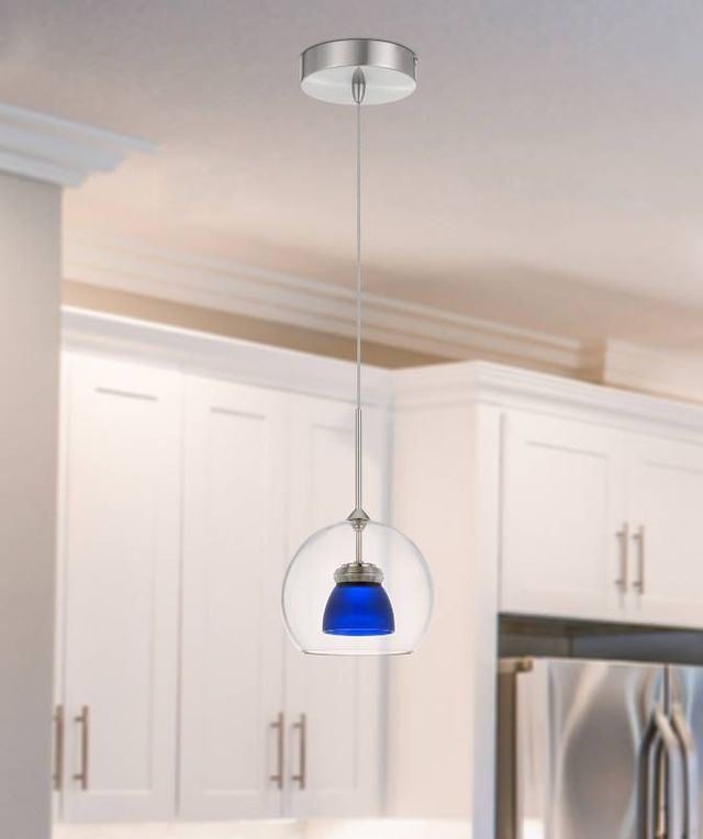 Cal® Lighting & Accessories Frosted Blue Mini Pendant-1