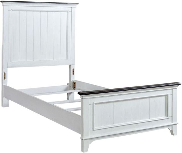Liberty Furniture Allyson Park Charcoal/Wirebrushed White Youth Twin Panel Bed-0