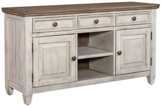 Liberty Furniture Heartland Antique White/Tobacco 56" Tile TV Console-0