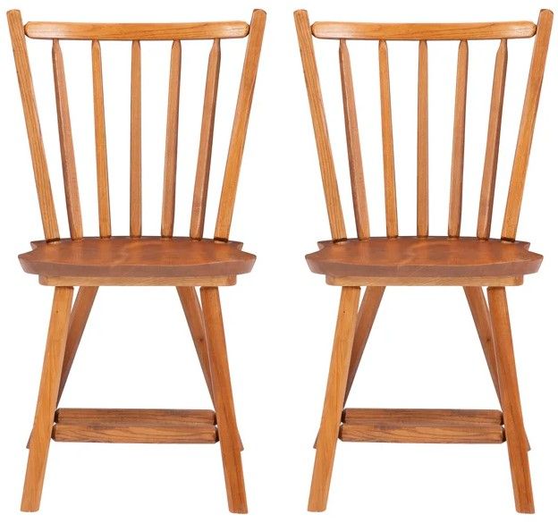 Linon Leeville 2-Piece Medium Oak Side Chair-3