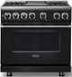 Viking® 7 Series 36" Onyx Pro Style Dual Fuel Range with Griddle-2