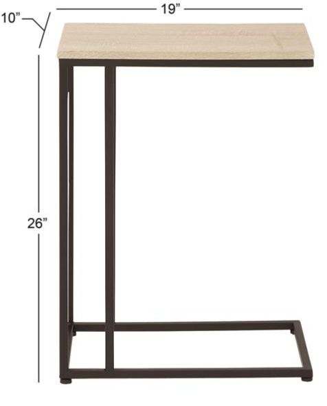 Deco Marche Cream Accent Table with Black Base-3