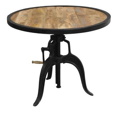 Jaipur Furniture Boston Brown Adjustable Dining Table with Black Metal Base-0