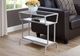 Monarch Specialties Inc. Glass Top Accent Table with White Base-3