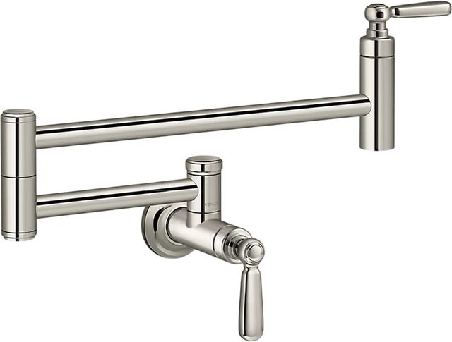 KOHLER® Edalyn™ by Studio McGee Vibrant Polished Nickel Wall-Mount Pot Filler-0
