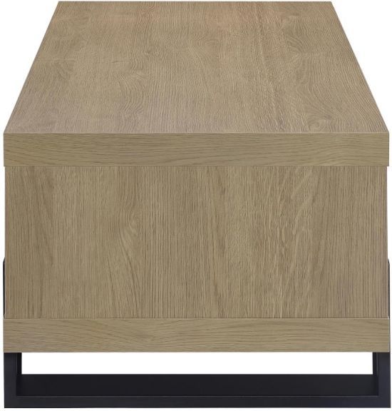 Coaster® Dinard Latte Coffee Table with Black Metal Base-4