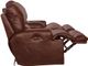 Catnapper® Wembley Walnut Leather Power Lay Flat Reclining Console Loveseat with Power Adjustable Headrest-5