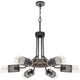 Cal® Lighting & Accessories Savona Black/Wood Chandelier-0