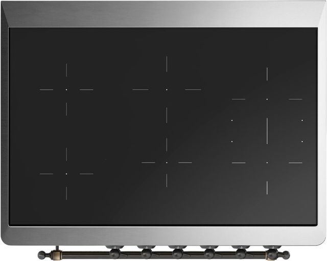 Ilve® Majestic III 36" Graphite Matte Pro Style Induction Range with Triple Glass Door and Burnished Trim-3
