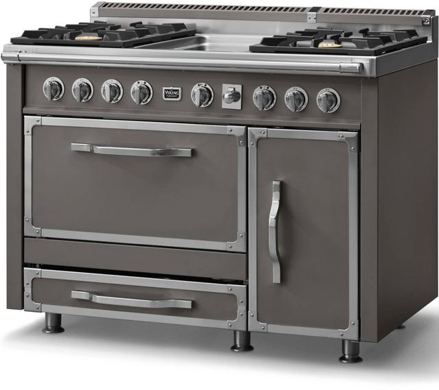 Viking® Tuscany 48" Damascus Gray Dual Fuel Pro Style Dual Fuel Range-2