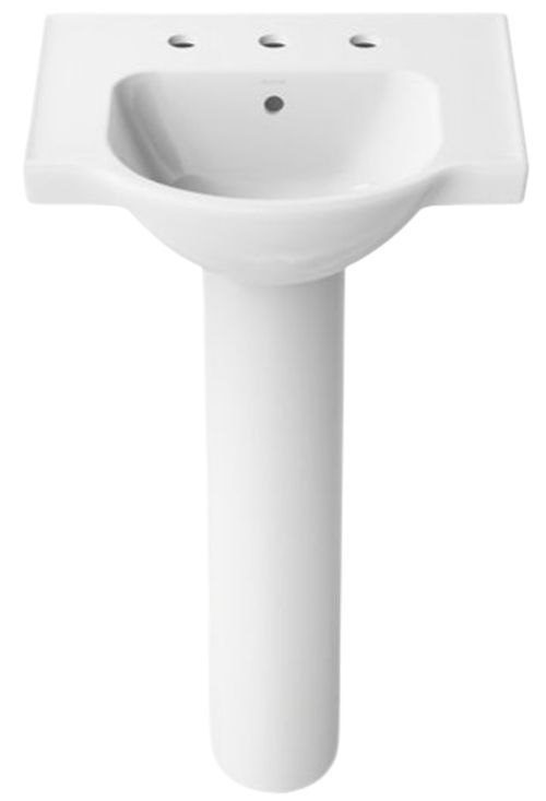 Kohler Veer® White 21" Widespread Rectangular Pedestal Bathroom Sink-1