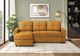 Monarch Specialties Inc. Lumos-68 Orange Sleeper Sofa Storage Lounger and Reversible Chaise-1