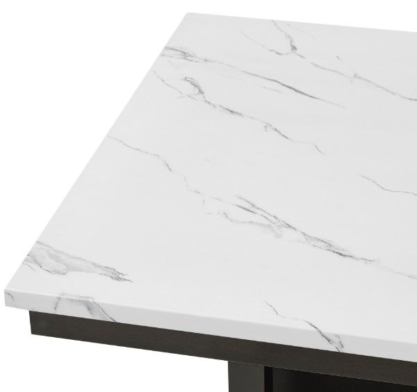 New Classic® Home Furnishings Carissa Faux Marble Top Counter Table with Espresso Base-4