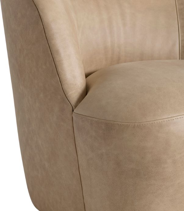 Bernhardt Tilly Bernhardt Living Brown Leather Swivel Chair-3