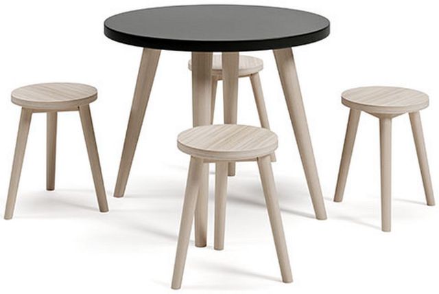Signature Design by Ashley® Blariden 5-Piece Black Youth Table Set with Natural Wooden Legs-0