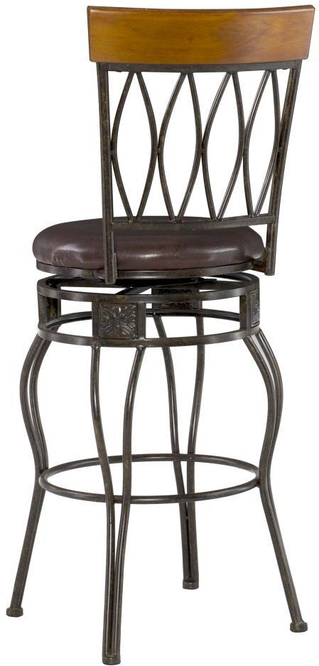Linon Four Brown Oval Back Bar Stool-0