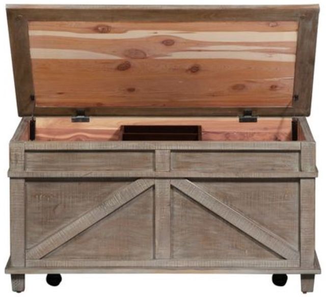 Liberty Furniture Parkland Falls Weathered Taupe Storage Trunk-3