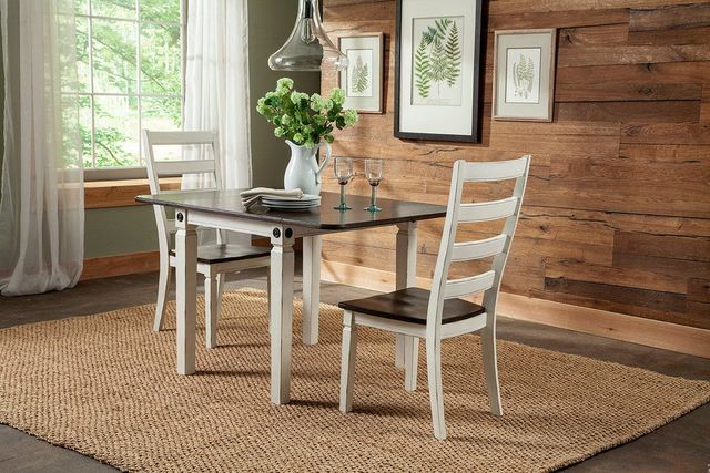 Intercon Glennwood Charcoal Drop Leaf Table with Rubbed White Base-3