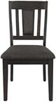 Jofran Inc. American Rustics Black/Brown Upholstered Slatback Dining Side Chair-2
