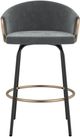 Inspire™ Lavo Grey/Black/Aged Gold 26" Counter Stool W/Swivel, Set Of 2-3