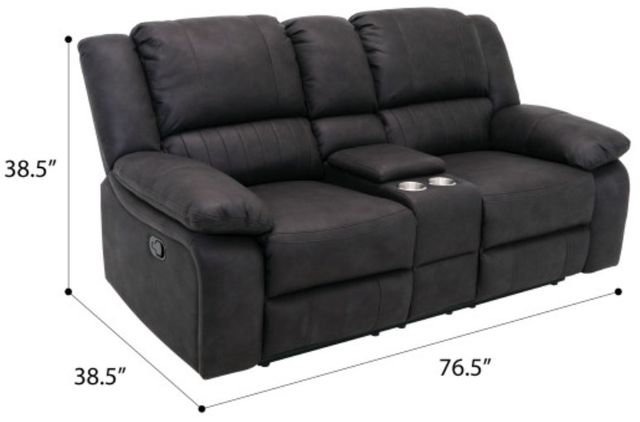 Emerald Home Navaro Black Manual Reclining Loveseat-3