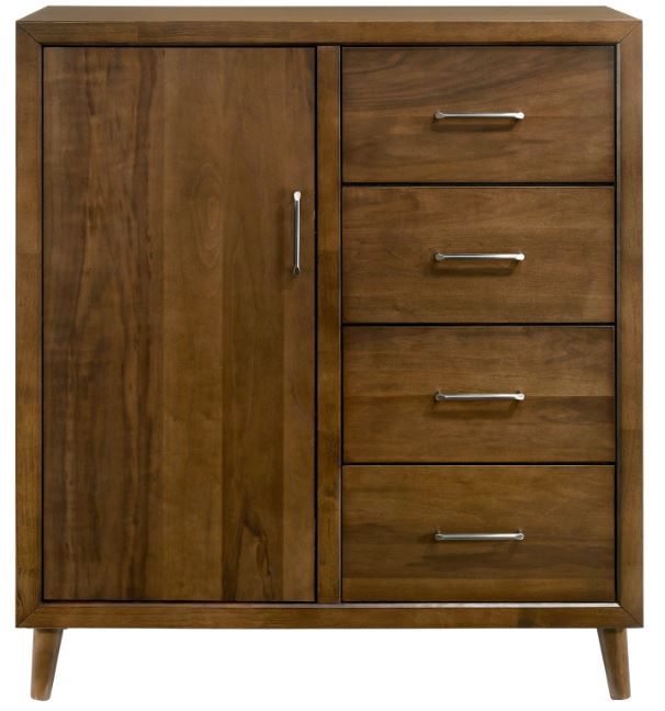 Elements International Malibu Walnut 4-Drawer Chest-1