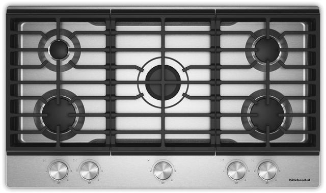KitchenAid® 36" Stainless Steel Gas Cooktop-0