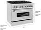 ZLINE 36" Satin Stainless Steel Pro Style Dual Fuel Range-2
