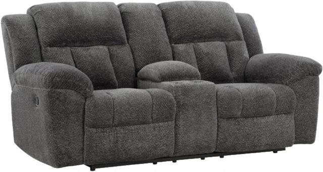 Signature Design by Ashley® Frohn Graphite Reclining Loveseat with Console-0