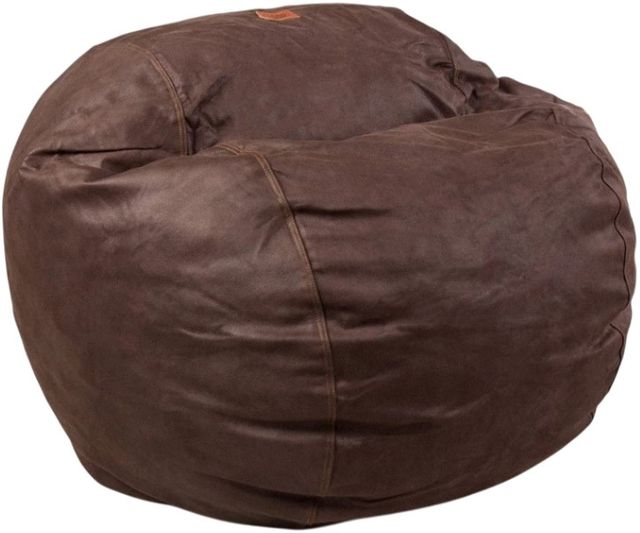 CordaRoy's® Original Coffee Faux Leather Queen Bean Bag Chair-0