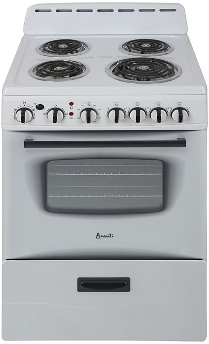 Avanti® 24" White Freestanding Electric Range-1