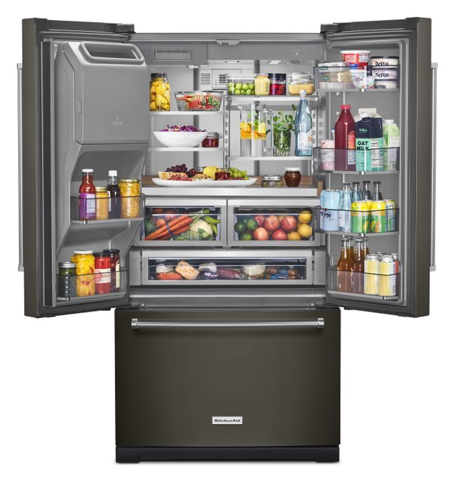 KitchenAid® 36 in. 27.0 Cu. Ft. PrintShield™ Black Stainless French Door Refrigerator-3