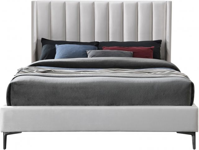 Meridian Furniture Nadia Cream King Upholstered Panel Bed-1