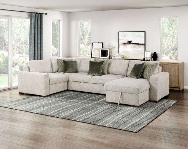 Homelegance® Isla 4-Piece Sage Sand Sectional with Reversible Chaise-1