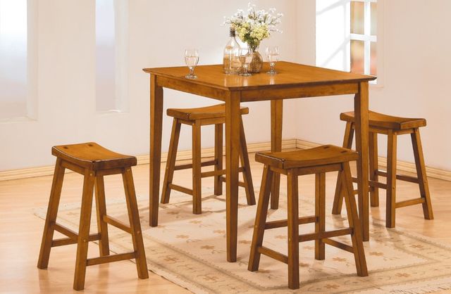 Homelegance® Saddleback Oak Pub Height Stool-1