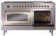 Ilve® Nostalgie II Noblesse 60'' Stainless Steel Pro Style Dual Fuel Range with Brass Trim-4