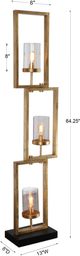Uttermost® Cielo Antiqued Gold Leaf Floor Lamp-2