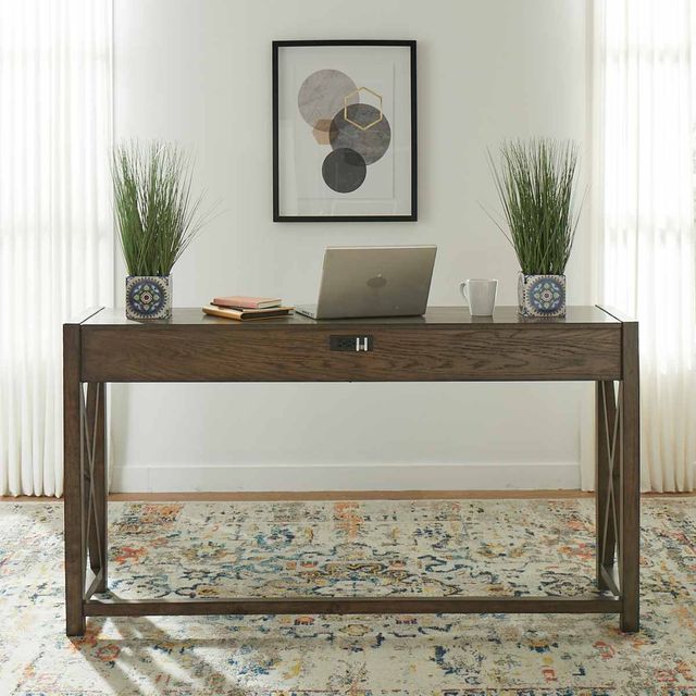 Liberty Furniture Lennox Medium Brown Console Bar Table-1